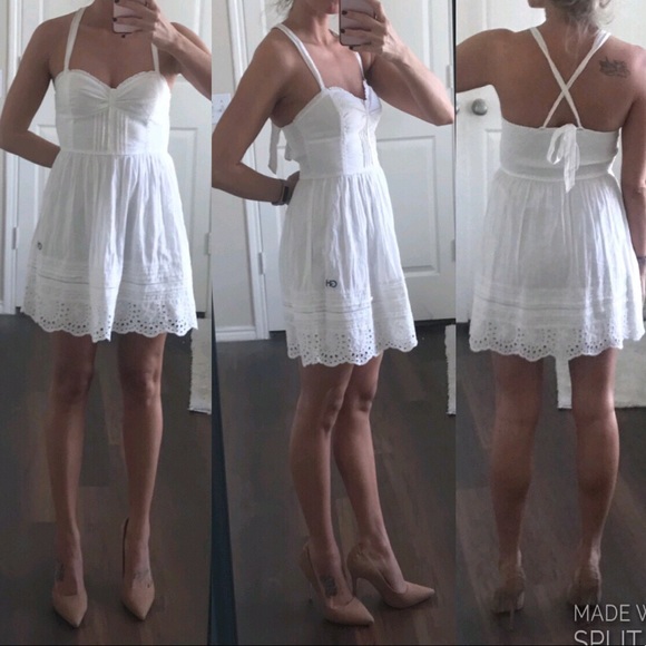 Gilly Hicks Dresses & Skirts - Gilly Hicks white lace eyelet criss cross dress